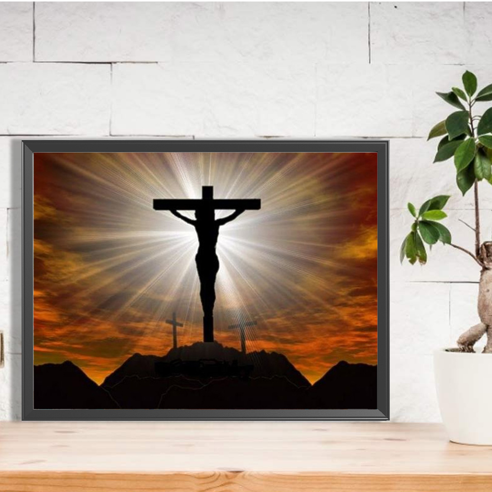 Art Craft Ideas For Adults - Cross Jesus Full DIY 5D Round