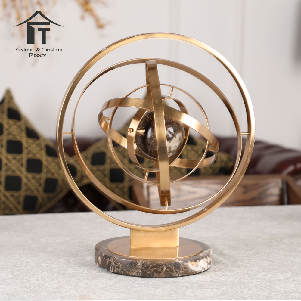 Art Craft Show - World Globe Metal Sculpture European Gold