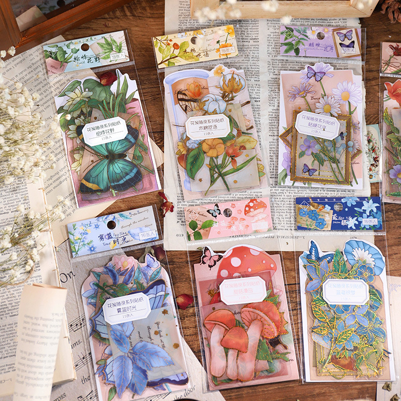 Art Craft 3 Year Old - 15pcs Butterfly Flower Series Stickers Art