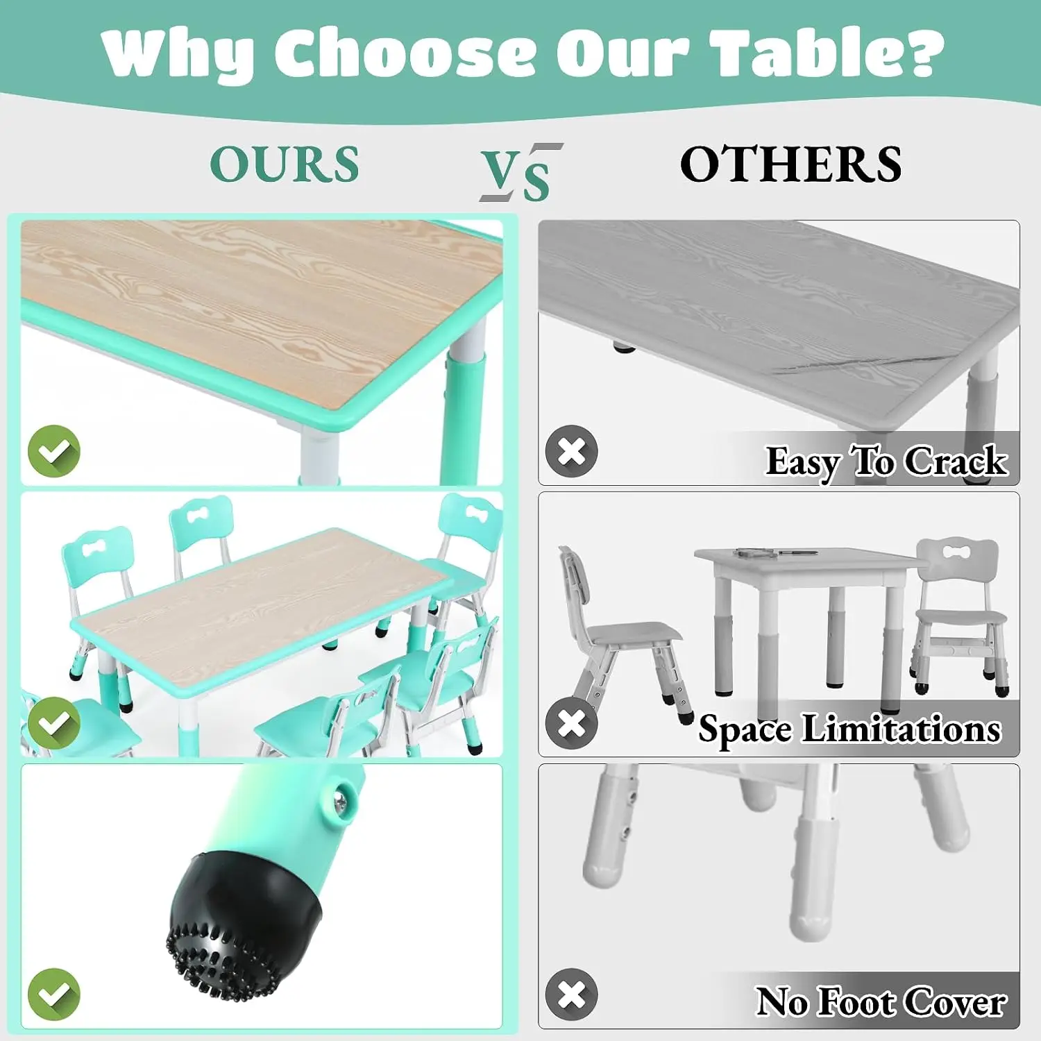 Kids Table and 6 Chairs Set, H - đánh giá và giá Art Craft For Preschoolers