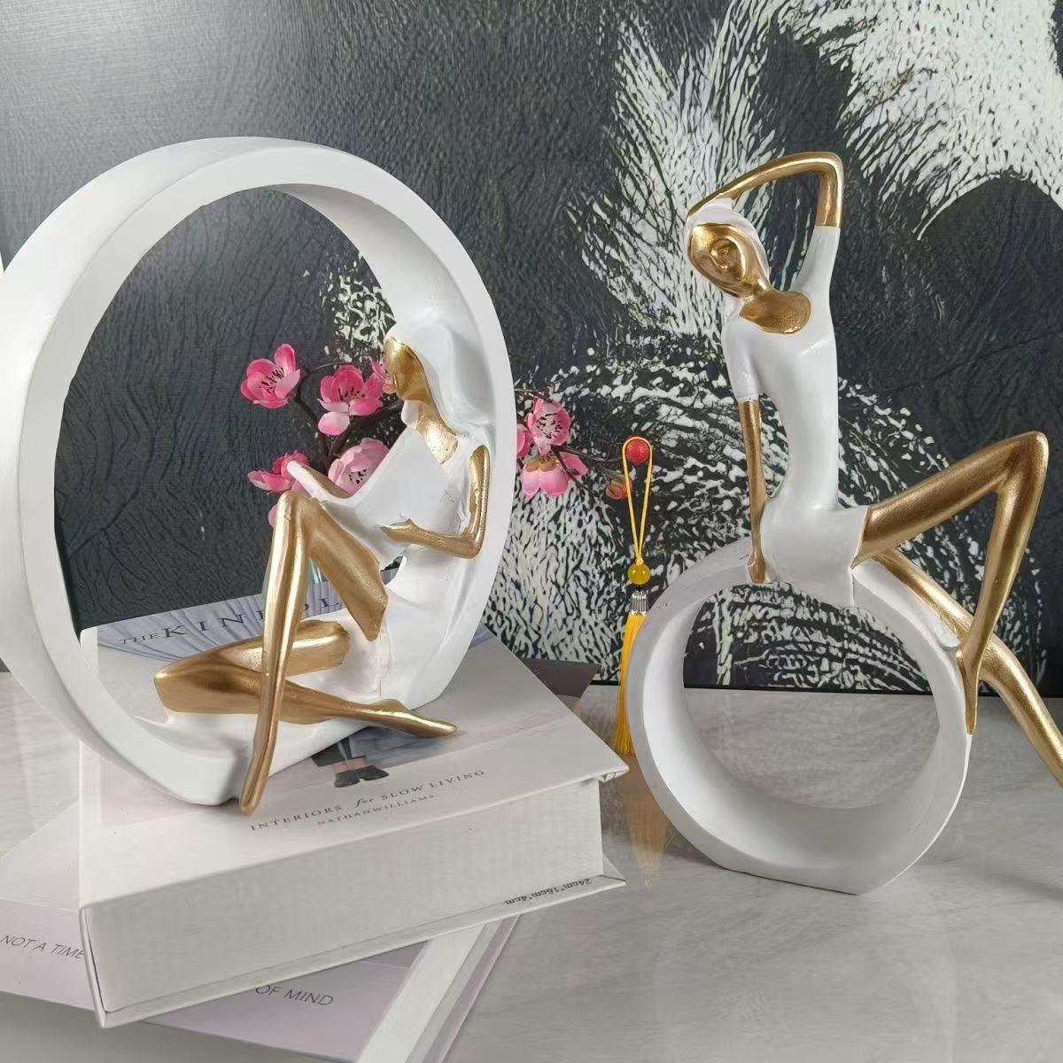 2PCS Yoga Reading OK Girl Stat - đánh giá và giá Art Craft New Year