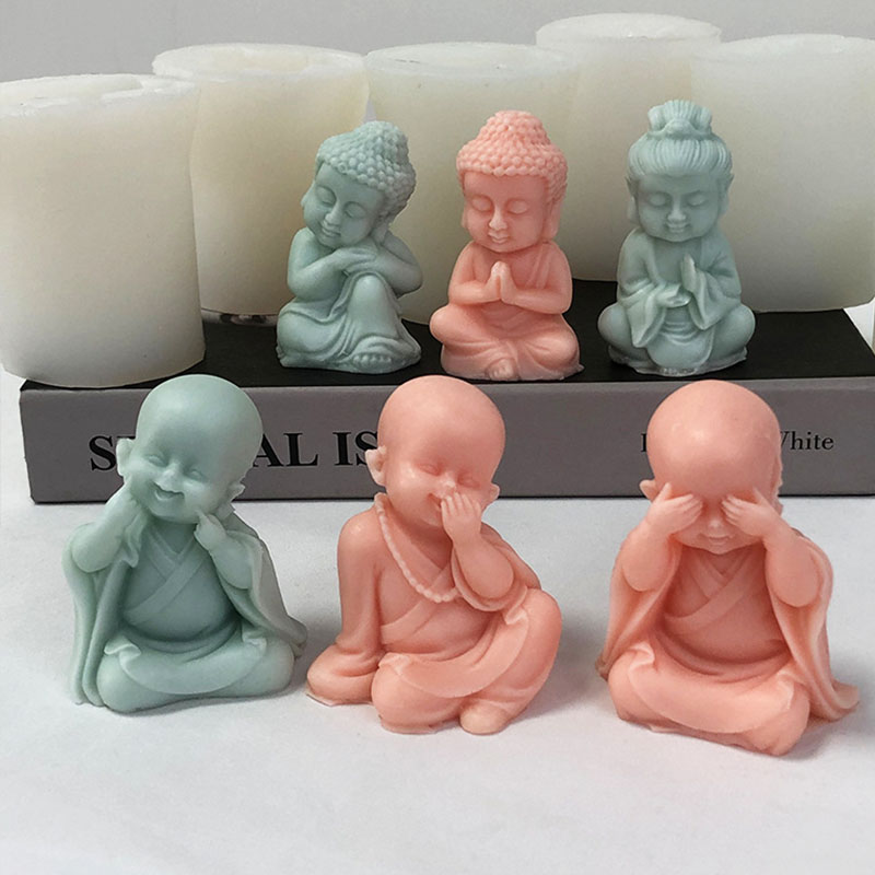 3D Little Monk Candle Silicone - đánh giá và giá Art Craft Show