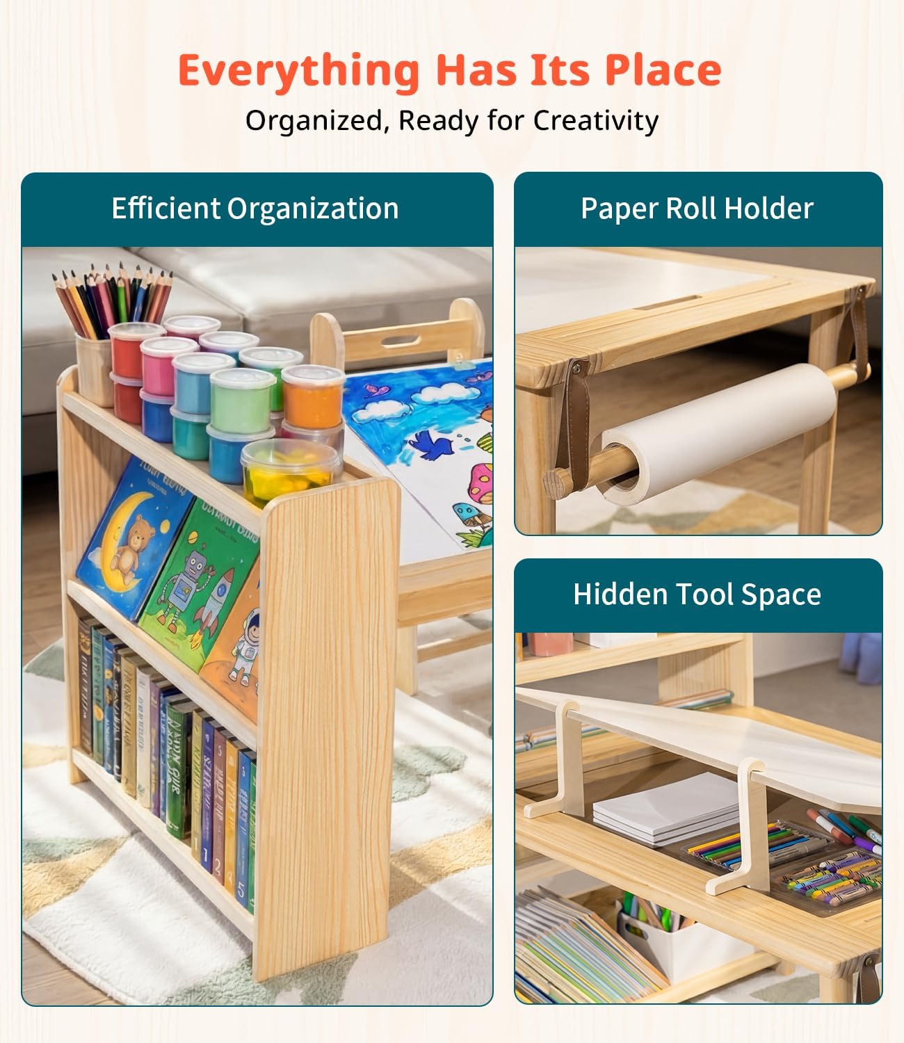 Kids Wooden Art Table 2 Chair  - đánh giá và giá Art Craft For Toddlers