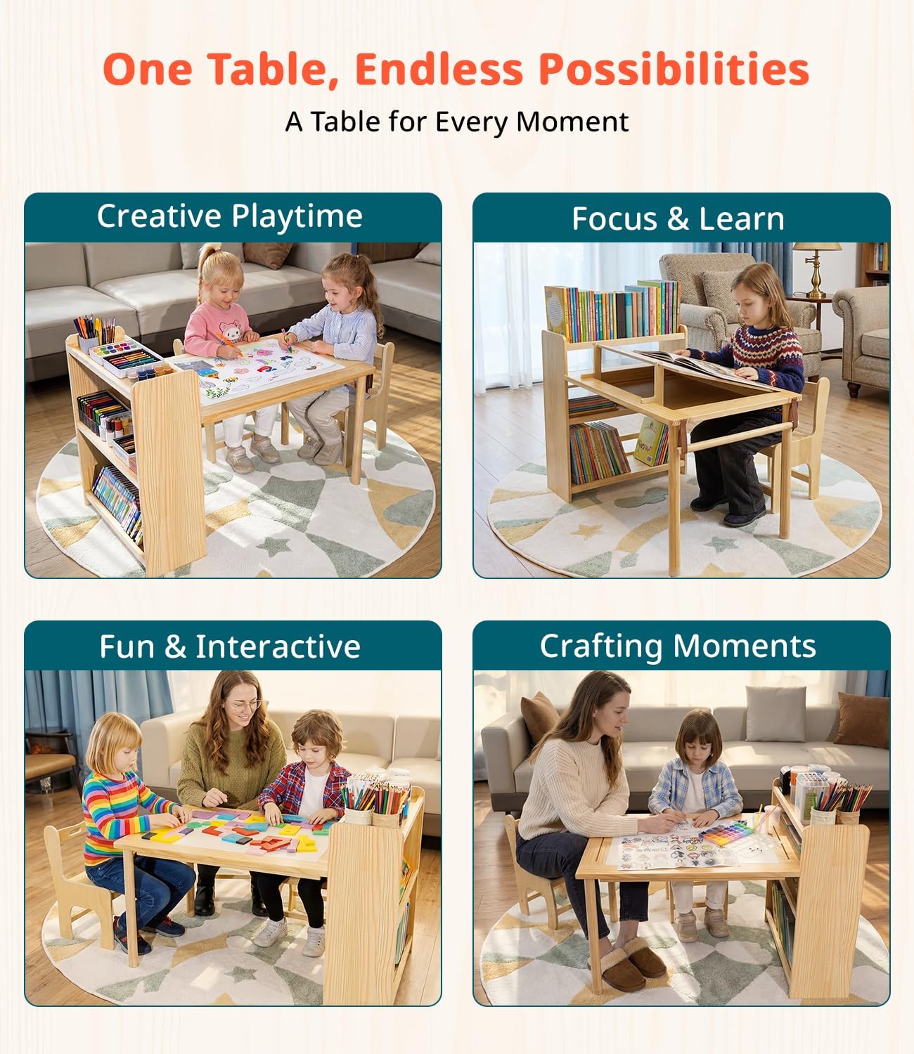 Kids Wooden Art Table 2 Chair  - đánh giá và giá Art Craft For Toddlers