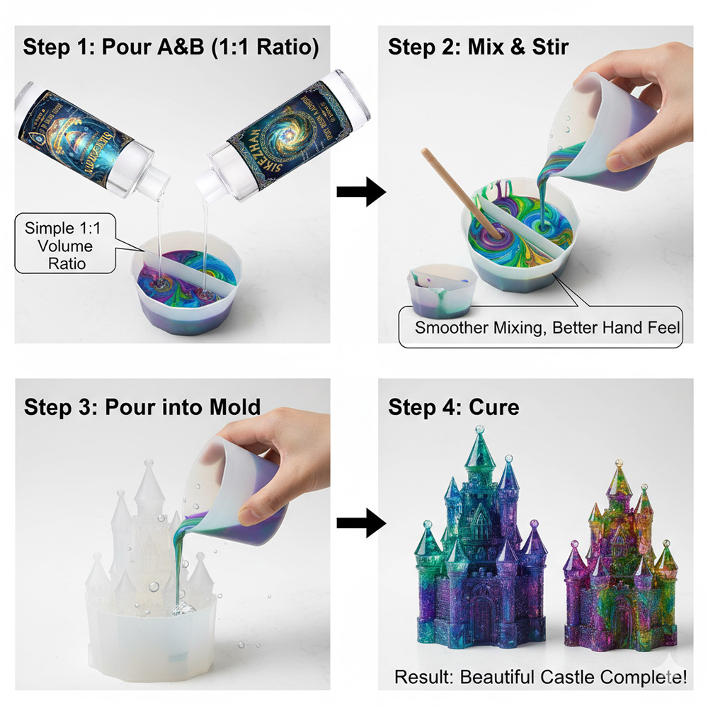 Epoxy Resin Kit with 4 Silicon - đánh giá và giá Art Craft Cup