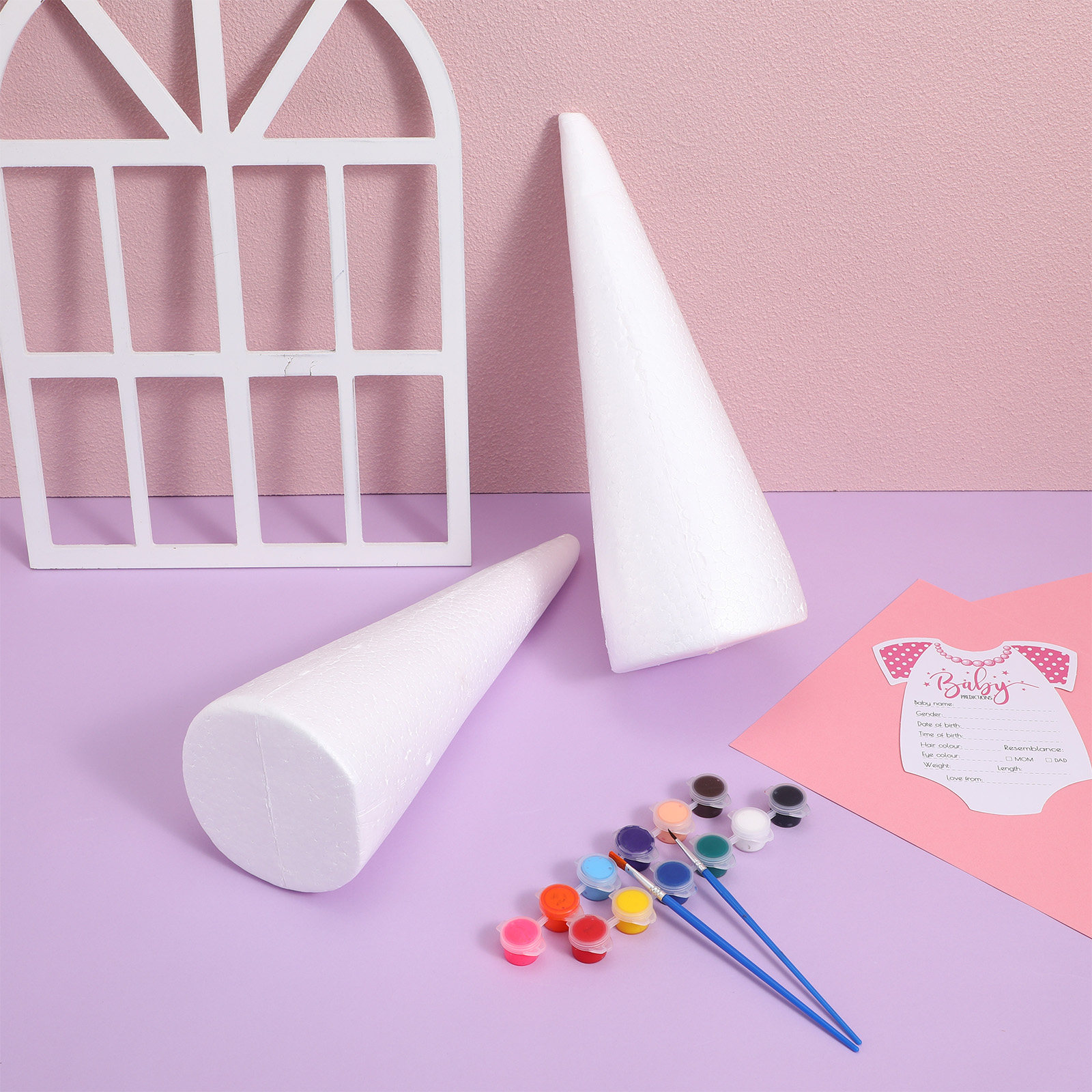 2Pcs Foam Cone White Solid Cra - đánh giá và giá Art Craft For Preschoolers