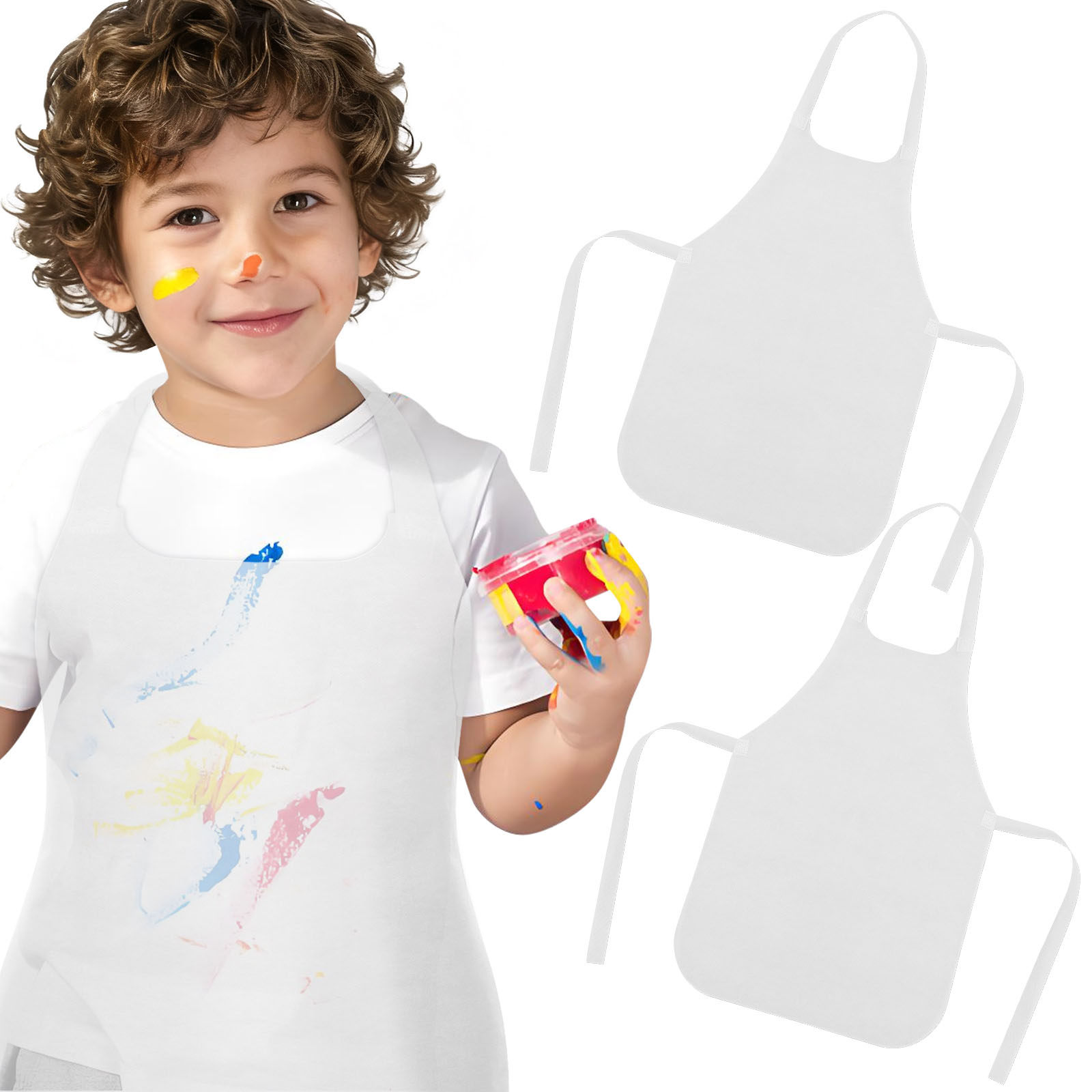 10Pcs White Kids Aprons Waterp - đánh giá và giá Art Craft Toddler
