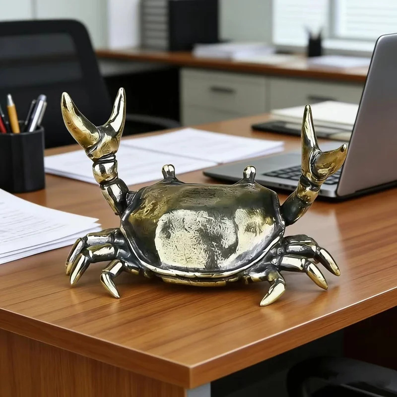 Brass Crab Sculpture Weightlif - đánh giá và giá Art Craft New Year