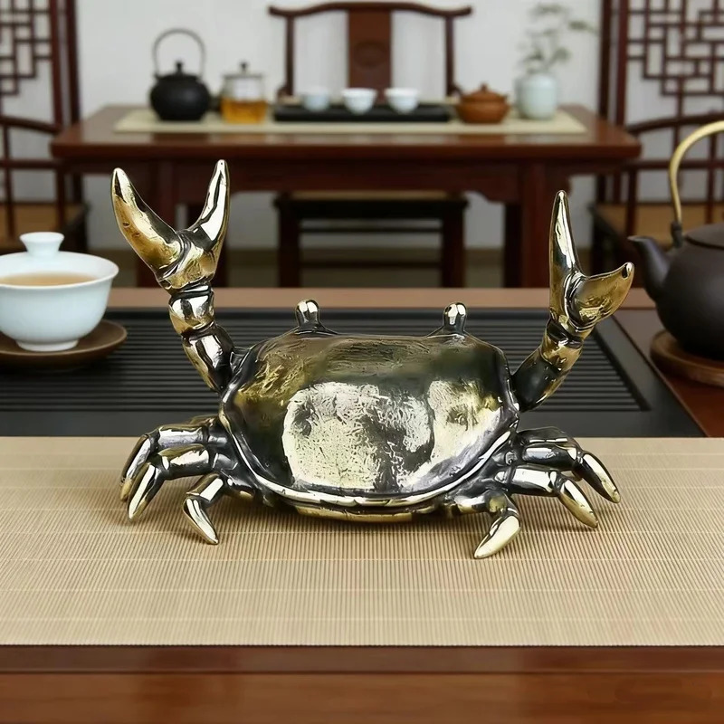 Brass Crab Sculpture Weightlif - đánh giá và giá Art Craft New Year