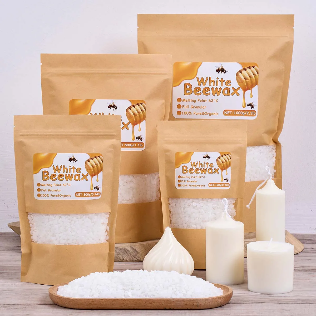 500g White Beeswax DIY Candle  - đánh giá và giá Candle Making Wax