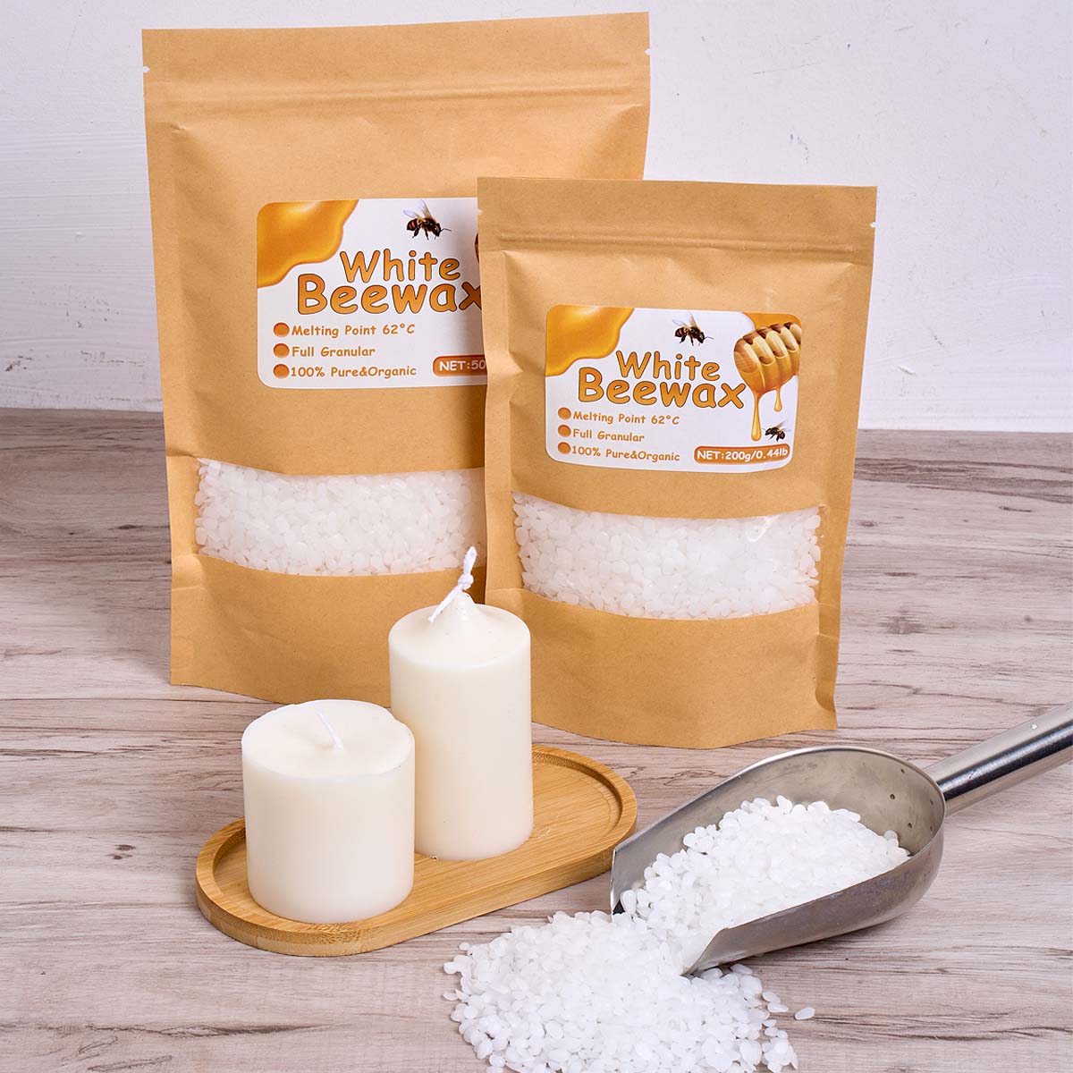 500g White Beeswax DIY Candle  - đánh giá và giá Candle Making Wax