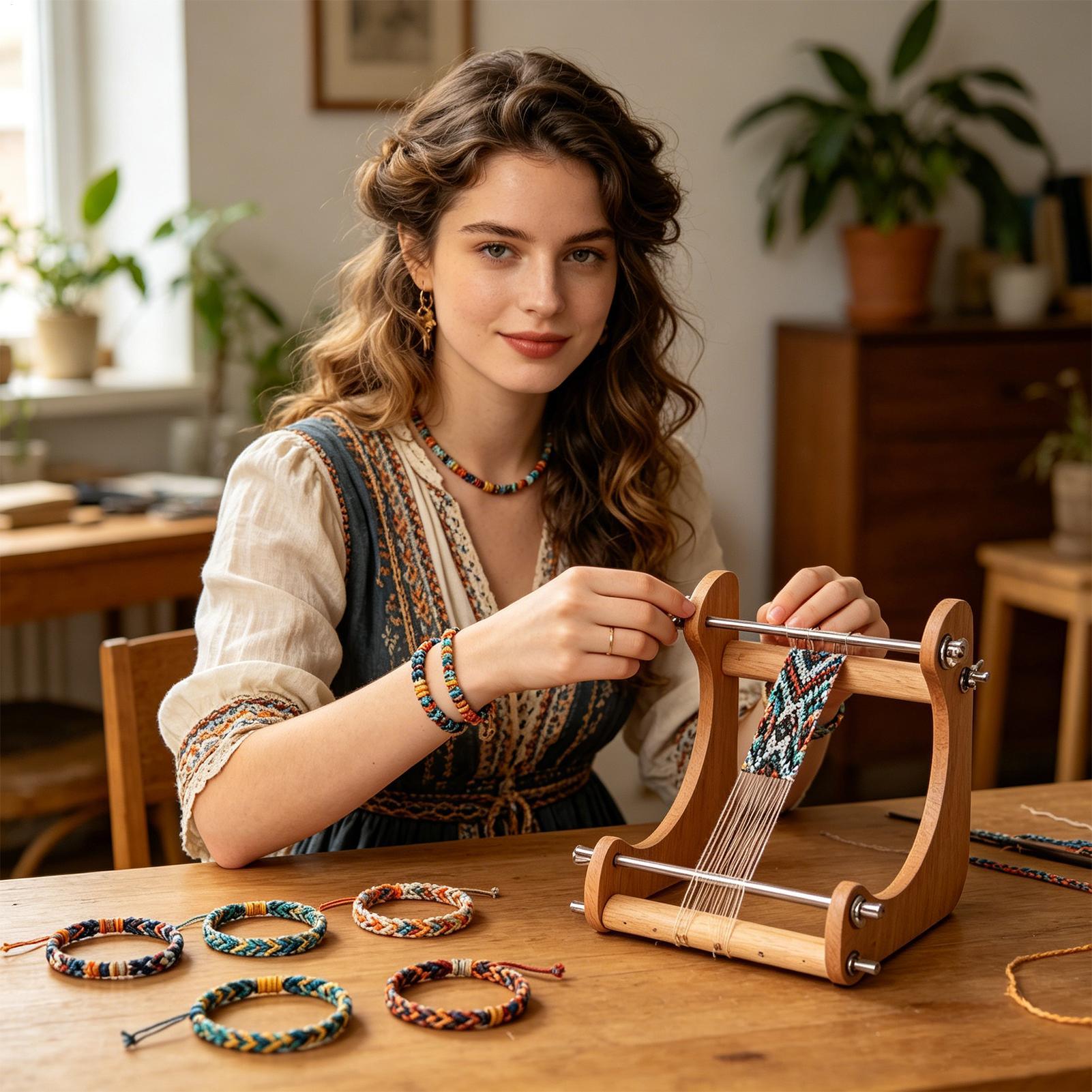1pc Wood Beading Loom Adjustab - đánh giá và giá Loom Weaving Frame